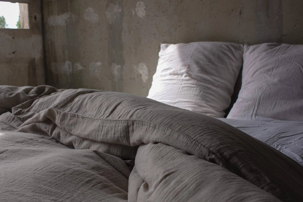 The Cotton Gauze Duvet Cover - Beige