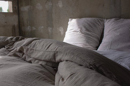 The Cotton Gauze Duvet Cover - Beige