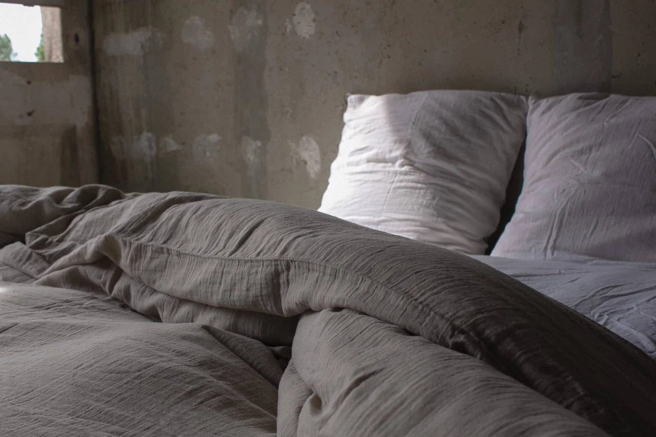 Parure de lit en gaze de coton - Minuit