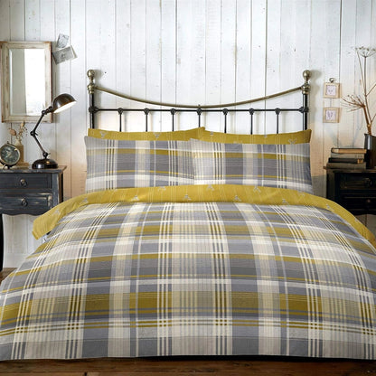 Parure de lit 100 % coton brossé « Kentish » en gris