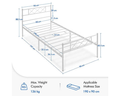 KFP HOME | Everyday Collection - 3ft single metal bed