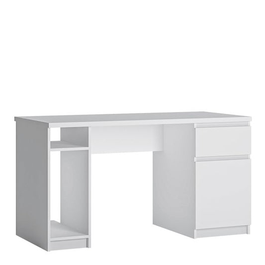Bureau à double caisson en blanc