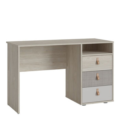 3 Drawer Desk in Light Walnut