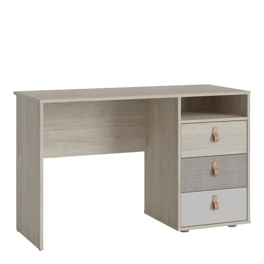 Bureau à 3 tiroirs en noyer clair