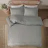 Premium Quality Wood Button White Duvet Cover Set