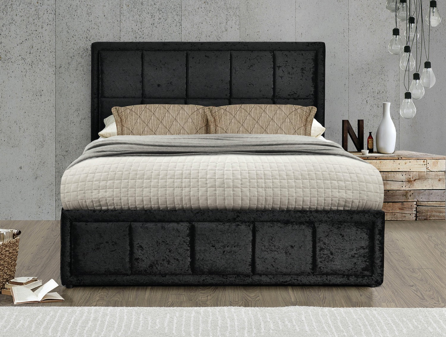 Grey Ottoman Style Kingsize bed