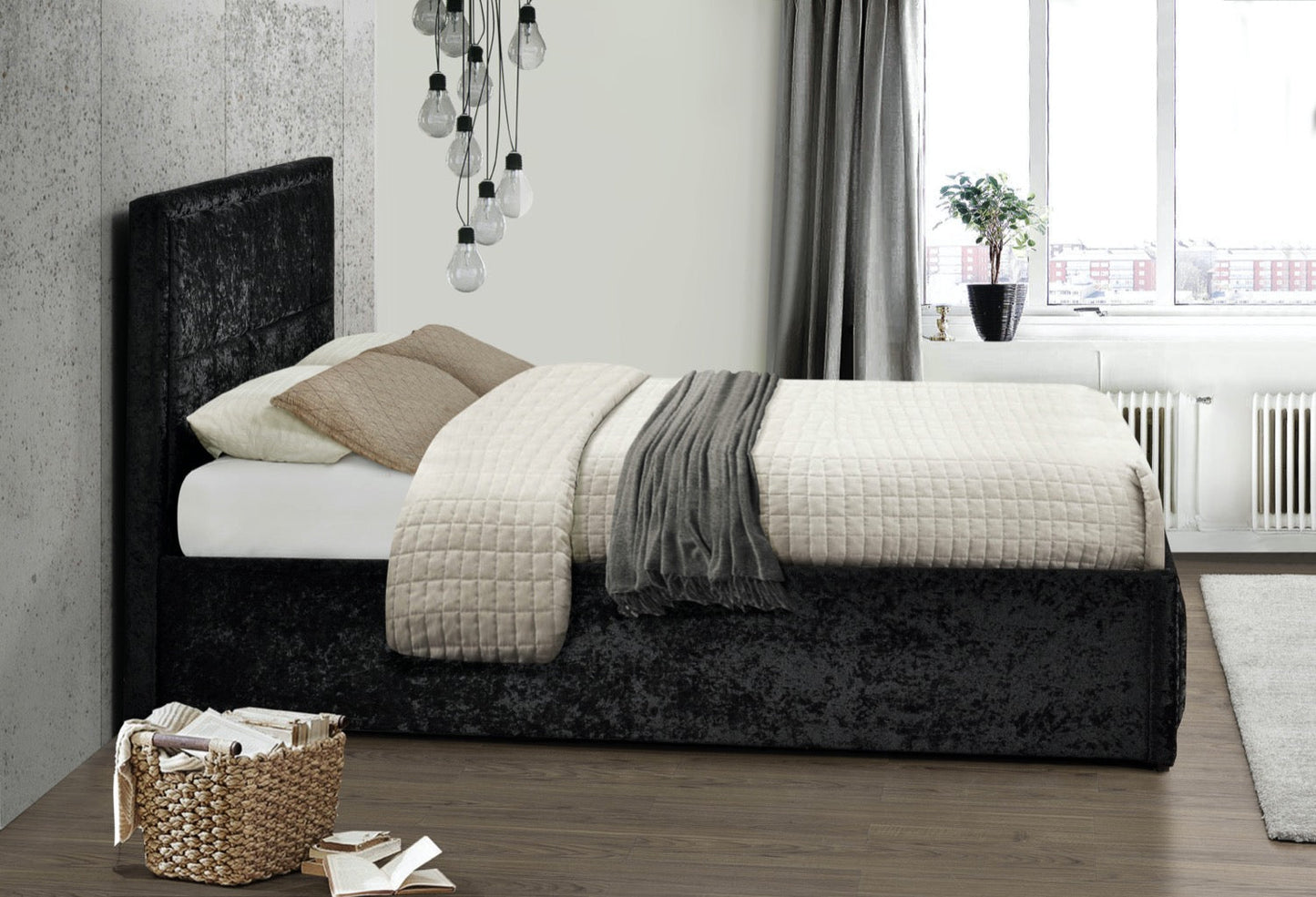 Grey Ottoman Style Kingsize bed