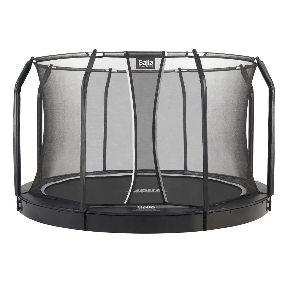 10ft Salta Black Royal Baseground Round Trampoline with Enclosure