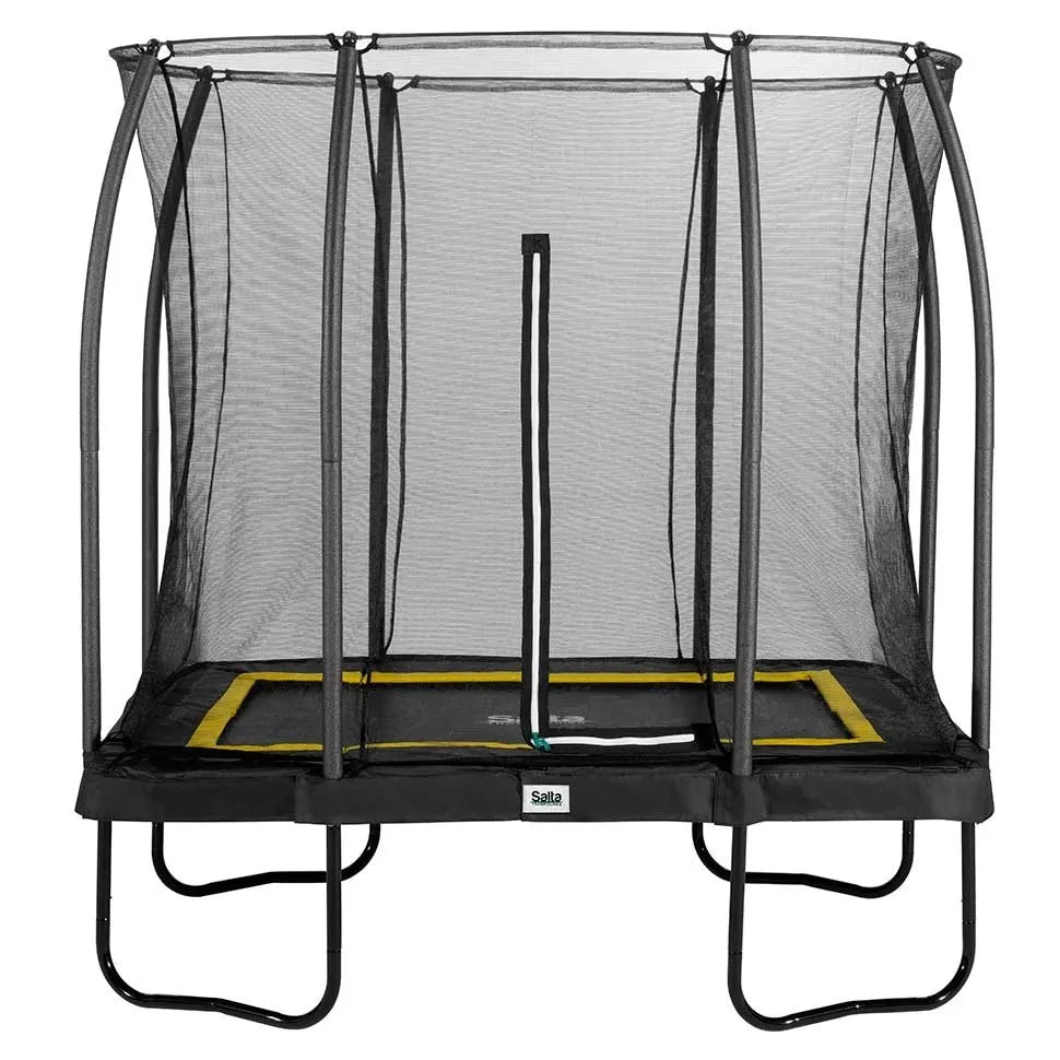 7ft x 10ft Salta Black Rectangular Comfort Edition Trampoline with Enclosure