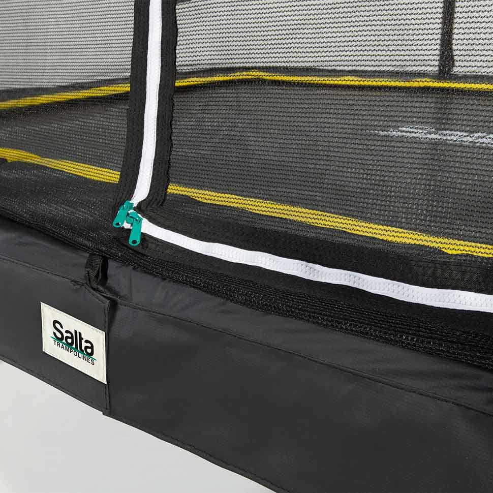12ft (366cm) x 8ft (244cm) Salta BLACK Rectangular Comfort Edition Inground Trampoline with Enclosure