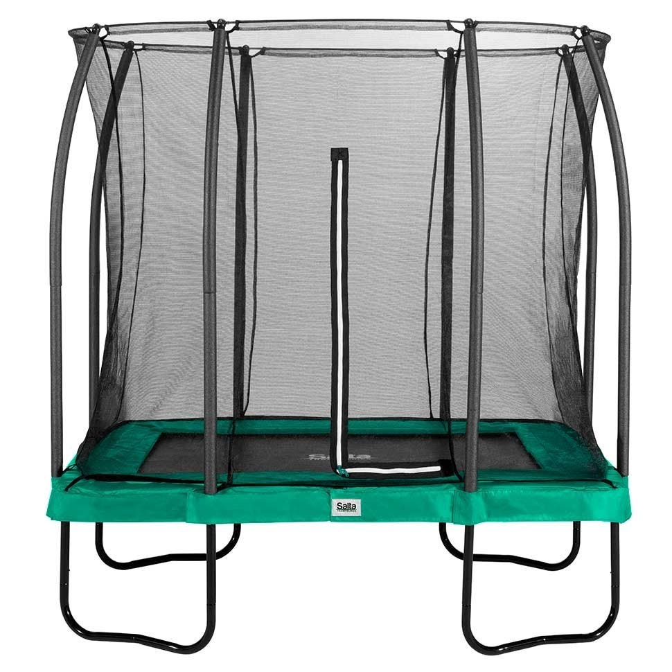 Trampoline rectangulaire Salta GREEN Comfort Edition de 7 pi (214 cm) x 5 pi (153 cm) avec enclos