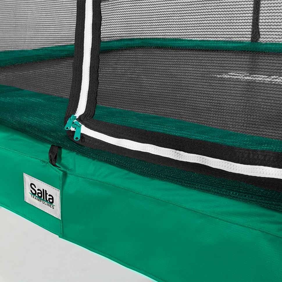 Trampoline rectangulaire Salta GREEN Comfort Edition de 7 pi (214 cm) x 5 pi (153 cm) avec enclos