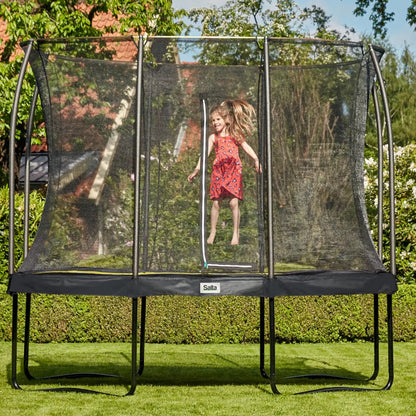 7ft x 10ft Salta Black Rectangular Comfort Edition Trampoline with Enclosure