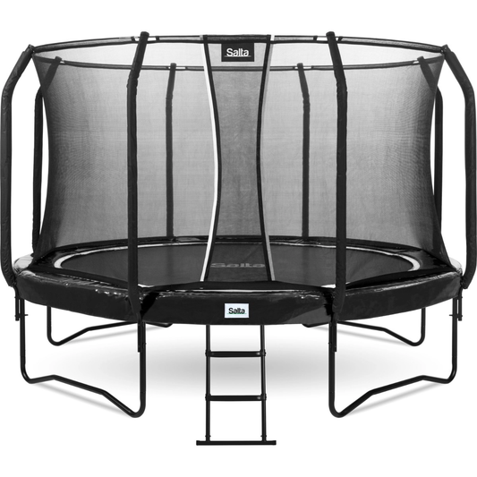 12ft (366cm) Salta BLACK Round First Class Edition Trampoline with Enclosure