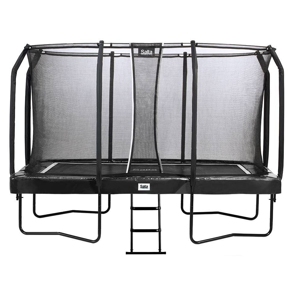 12ft (366cm) x 7ft (214cm) Salta BLACK Rectangular First Class Trampoline with Enclosure