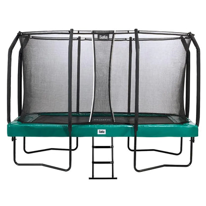 12ft x 7ft Salta Green Rectangular First Class Trampoline with Enclosure