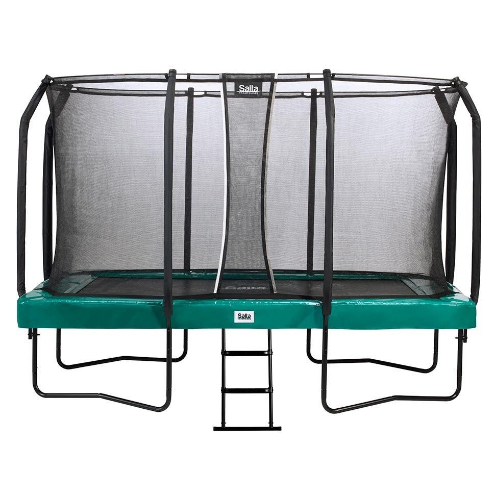 12ft (366cm) x 7ft (214cm) Salta GREEN Rectangular First Class Trampoline with Enclosure