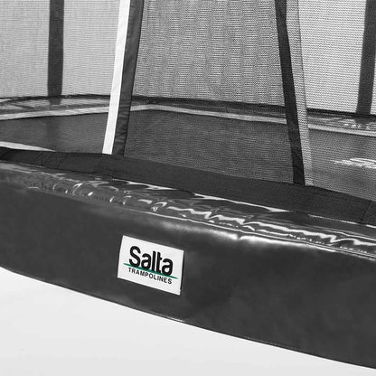 12ft (366cm) x 7ft (214cm) Salta BLACK Rectangular First Class Trampoline with Enclosure