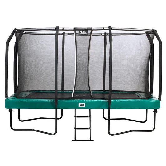Trampolín rectangular Salta VERDE de 14 pies (427 cm) x 8 pies (244 cm) y cerramiento