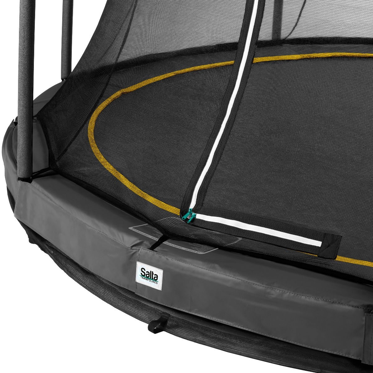 12ft (366cm) Salta BLACK Comfort Edition InGround Round Trampoline with Enclosure
