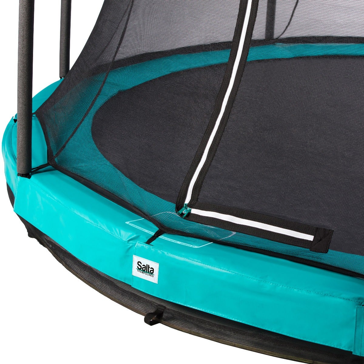 14ft (427cm) Salta GREEN Comfort Edition InGround Round Trampoline with Enclosure