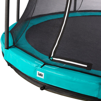 14ft (427cm) Salta GREEN Comfort Edition InGround Round Trampoline with Enclosure