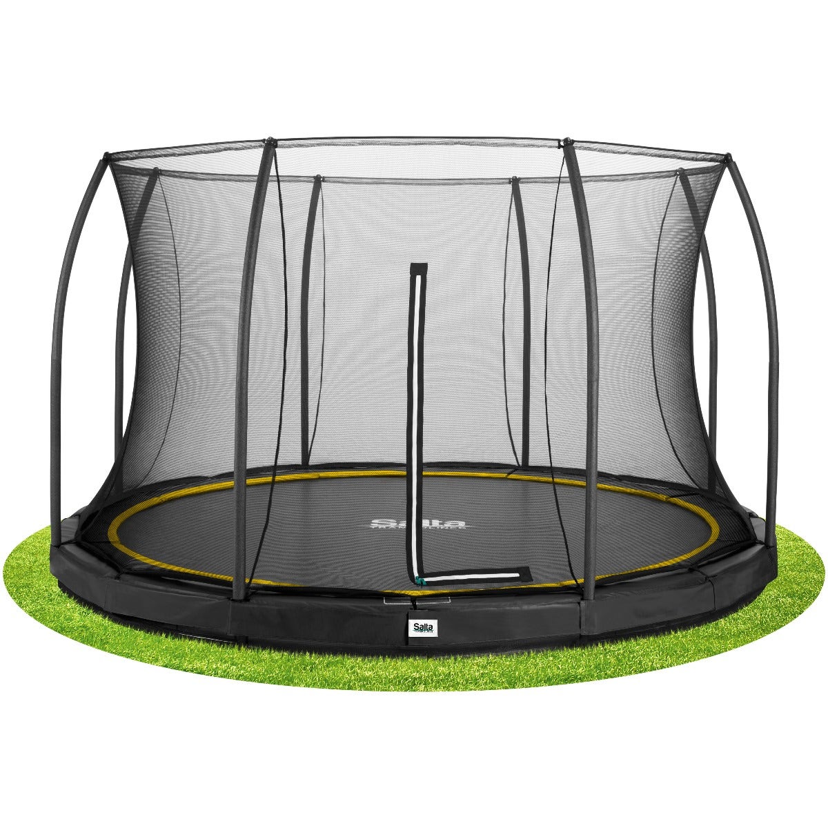 12ft (366cm) Salta BLACK Comfort Edition InGround Round Trampoline with Enclosure