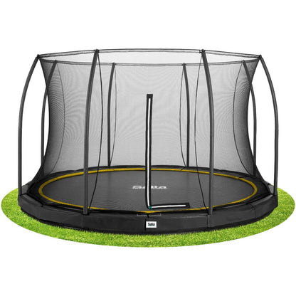 12ft (366cm) Salta BLACK Comfort Edition InGround Round Trampoline with Enclosure