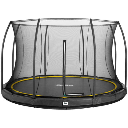14ft (427cm) Salta BLACK Comfort Edition InGround Round Trampoline with Enclosure