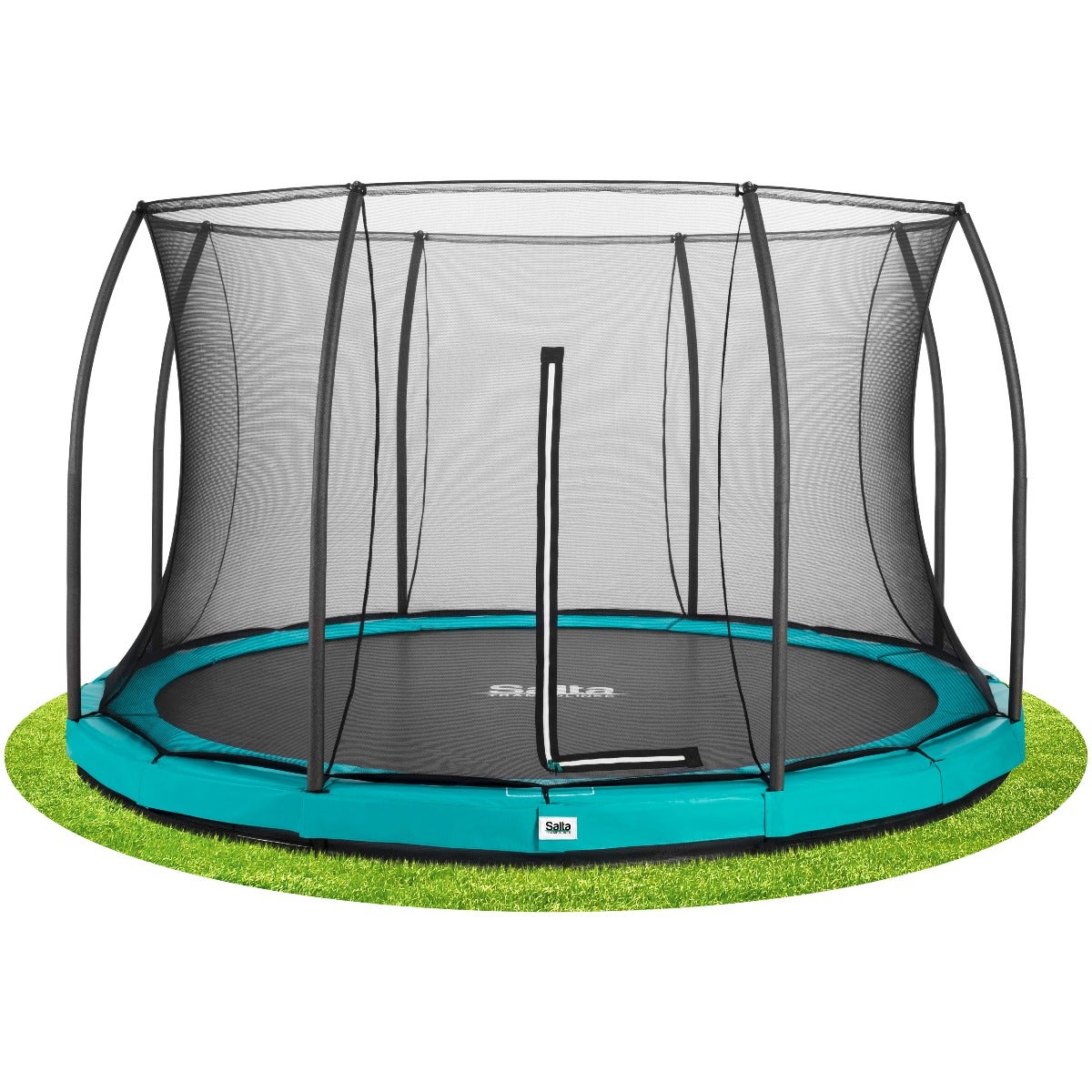 14ft (427cm) Salta GREEN Comfort Edition InGround Round Trampoline with Enclosure