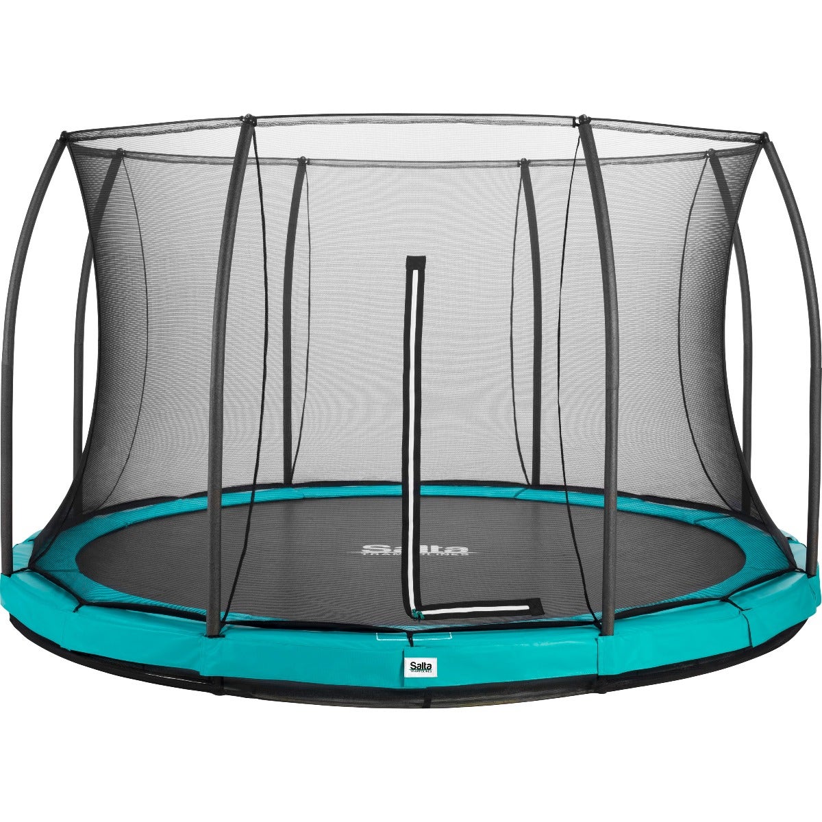 14ft (427cm) Salta GREEN Comfort Edition InGround Round Trampoline with Enclosure