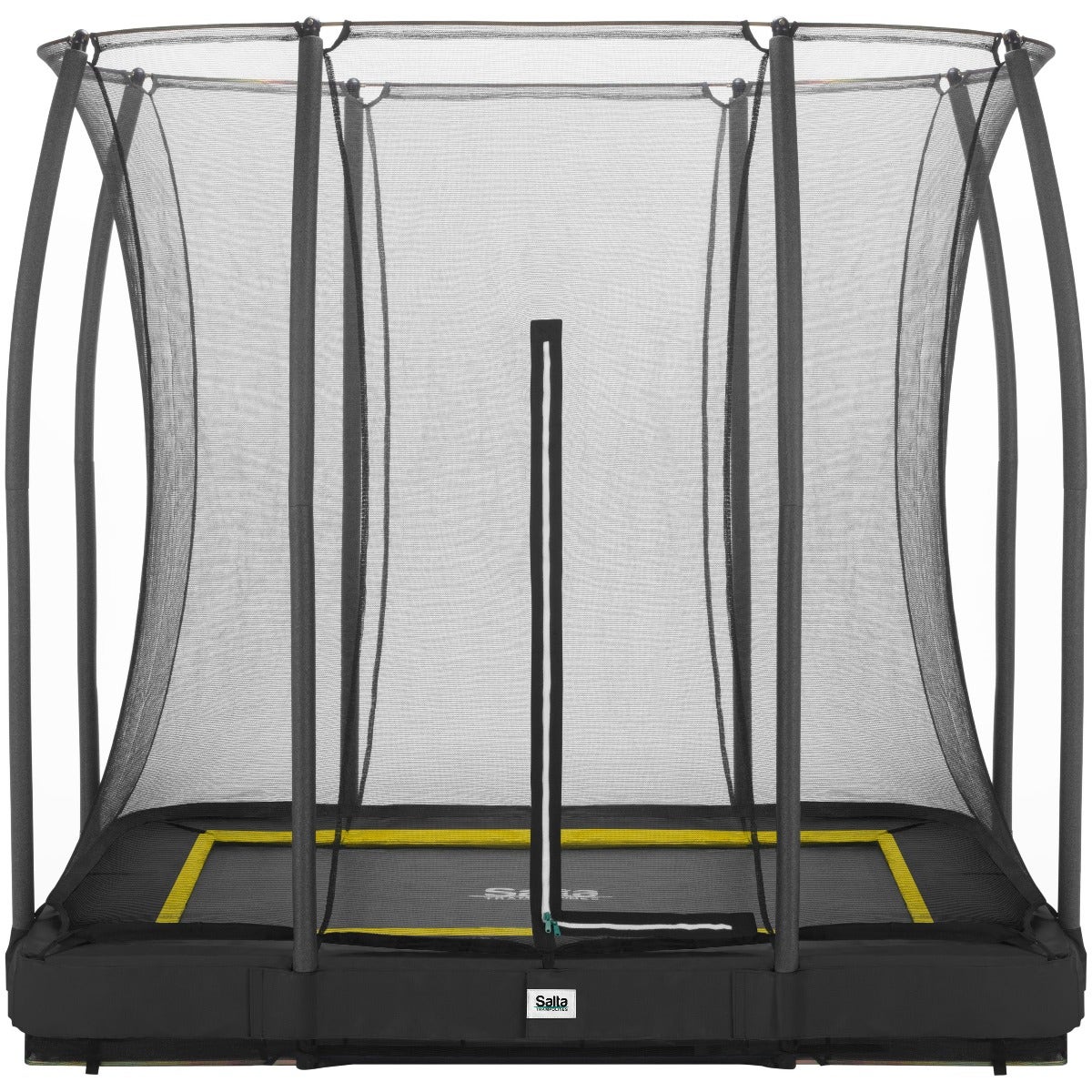 7ft (214cm) x 5ft (153cm) Salta BLACK Rectangular Comfort Edition Inground Trampoline with Enclosure