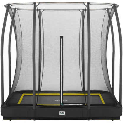 7ft (214cm) x 5ft (153cm) Salta BLACK Rectangular Comfort Edition Inground Trampoline with Enclosure