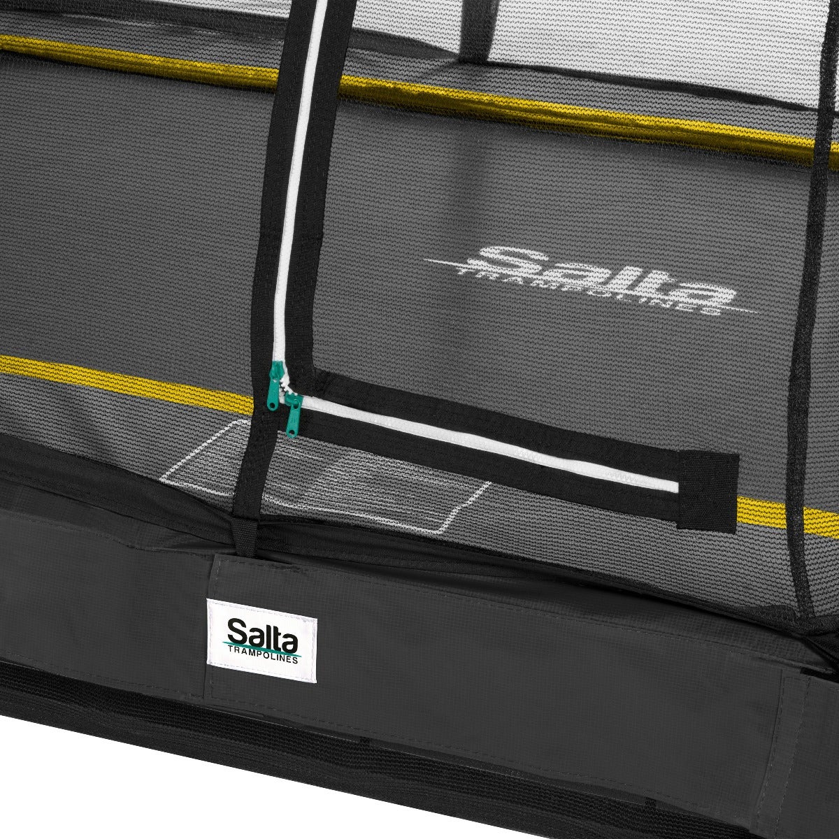 7ft (214cm) x 5ft (153cm) Salta BLACK Rectangular Comfort Edition Inground Trampoline with Enclosure
