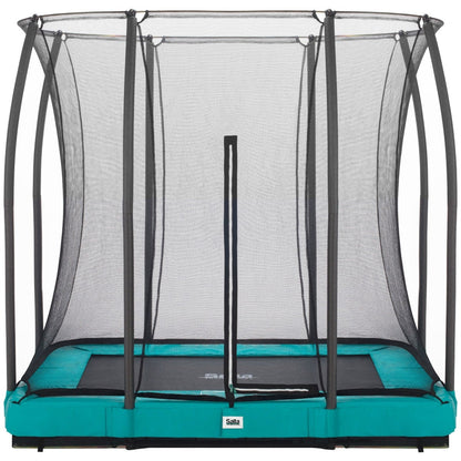 Trampolín rectangular Salta VERDE de 7 pies (214 cm) x 5 pies (153 cm) con cerramiento