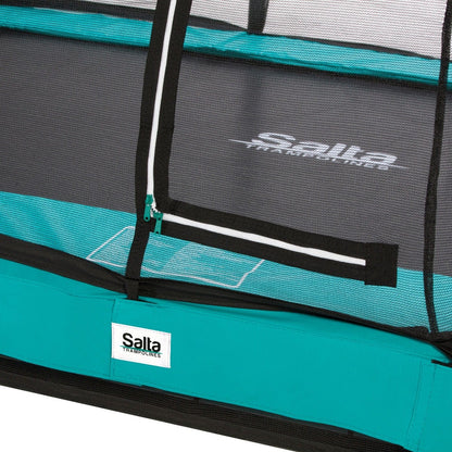10ft (305cm) x 7ft (214cm) Salta GREEN Rectangular Comfort Edition Inground Trampoline with Enclosure