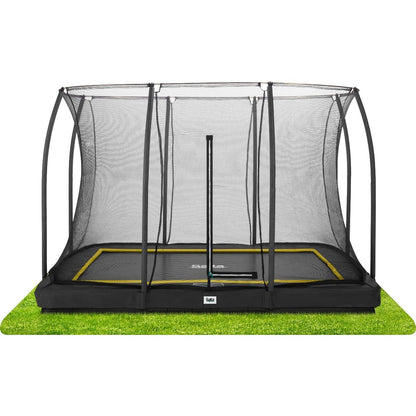 10ft (305cm) x 7ft (214cm) Salta BLACK Rectangular Comfort Edition Inground Trampoline with Enclosure