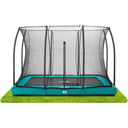 10ft (305cm) x 7ft (214cm) Salta GREEN Rectangular Comfort Edition Inground Trampoline with Enclosure