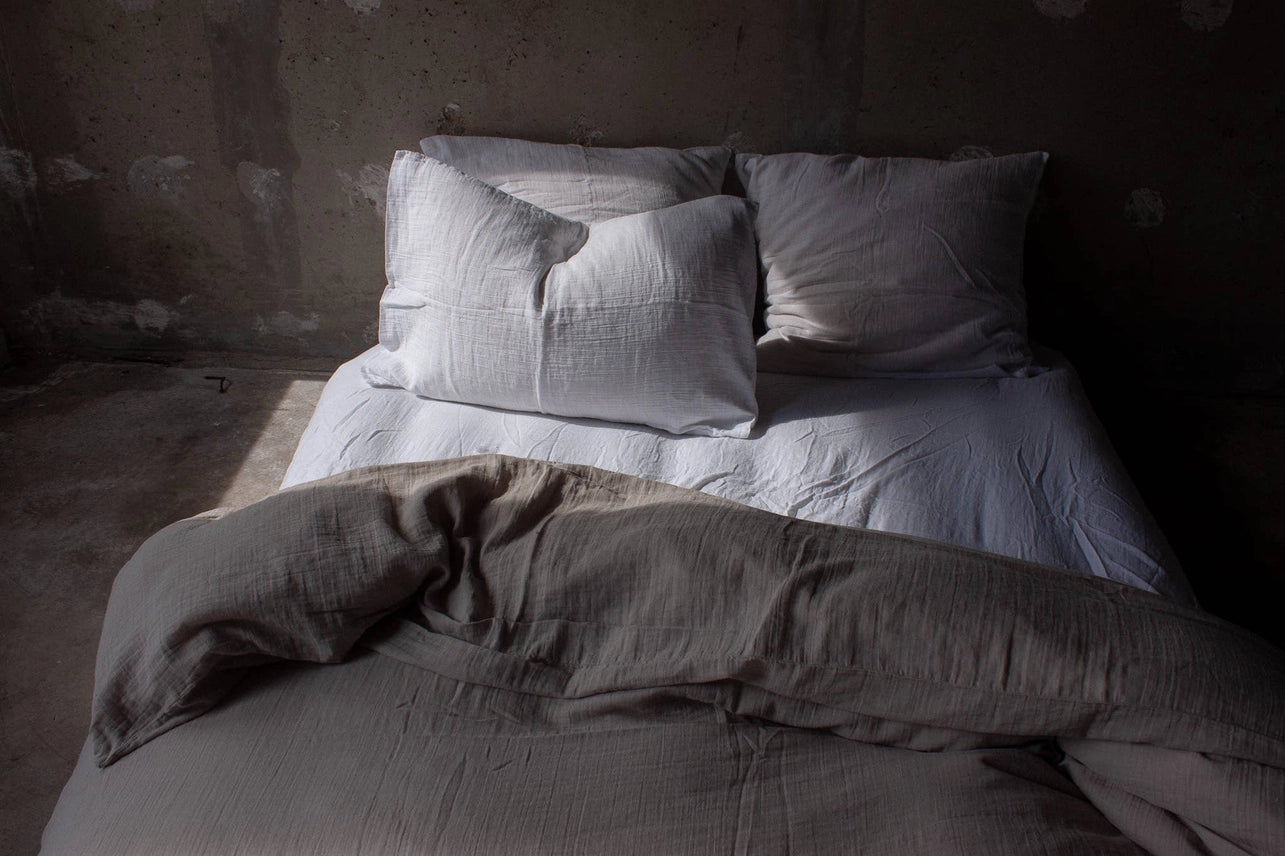 The Cotton Gauze Duvet Cover - Beige
