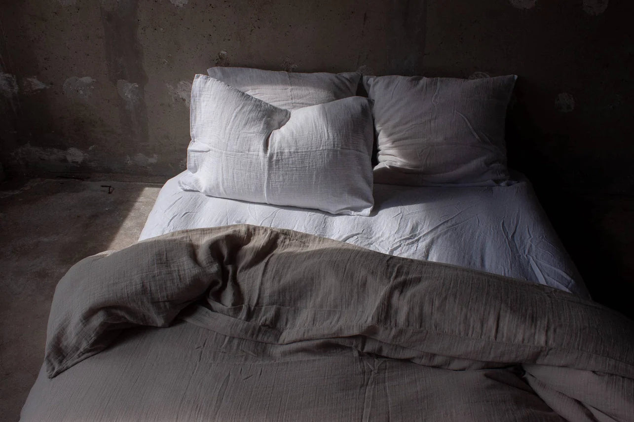 Parure de lit en gaze de coton - Minuit