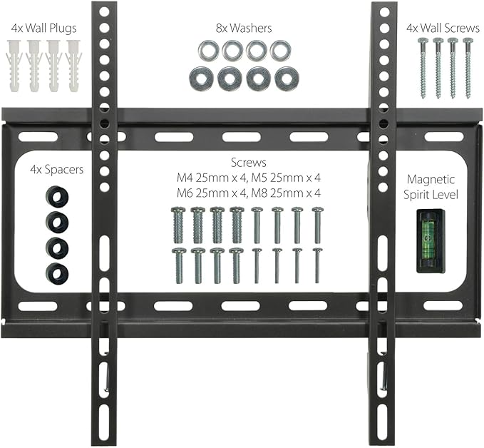 Soporte de pared fijo para TV de pantalla plana de 32" a 65"