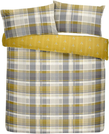 Parure de lit 100 % coton brossé « Kentish » en gris
