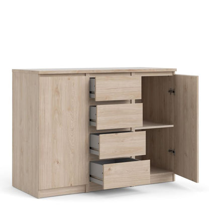 Buffet 4 tiroirs 2 portes en chêne noyer Jackson