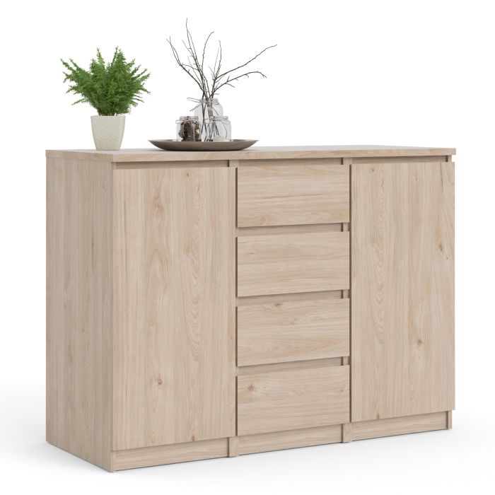 Buffet 4 tiroirs 2 portes en chêne noyer Jackson