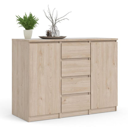 Buffet 4 tiroirs 2 portes en chêne noyer Jackson