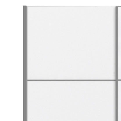 The 'Patsy' Collection.  Sliding Wardrobe 120cm in White with White Doors with 2 Shelves