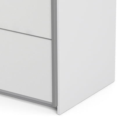 The 'Patsy' Collection.  Sliding Wardrobe 120cm in White with White Doors with 2 Shelves