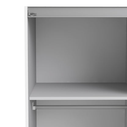 The 'Patsy' Collection.  Sliding Wardrobe 120cm in White with White Doors with 2 Shelves