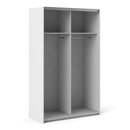 The 'Patsy' Collection.   Sliding Wardrobe 120cm in White with Oak Doors with 2 Shelves