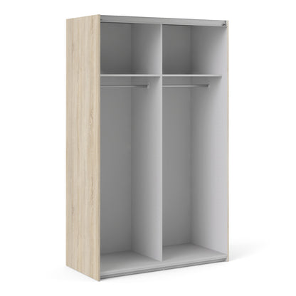 The 'Patsy' Collection.   Sliding Wardrobe 120cm in Oak with White Doors with 2 Shelves
